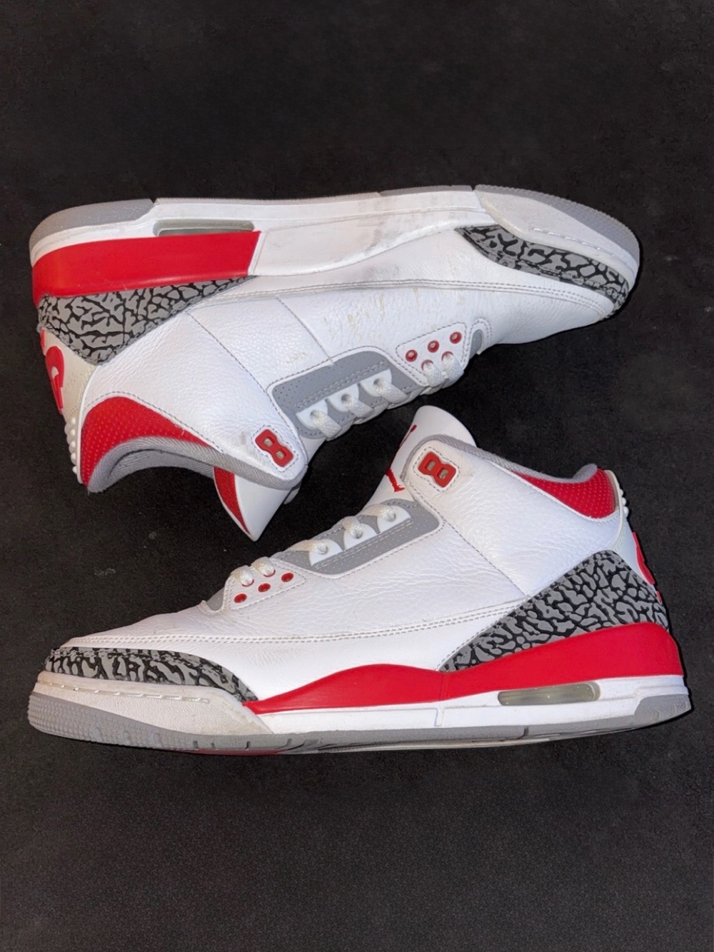 White and Red Retro Basketball Sneakers with Elephant Print